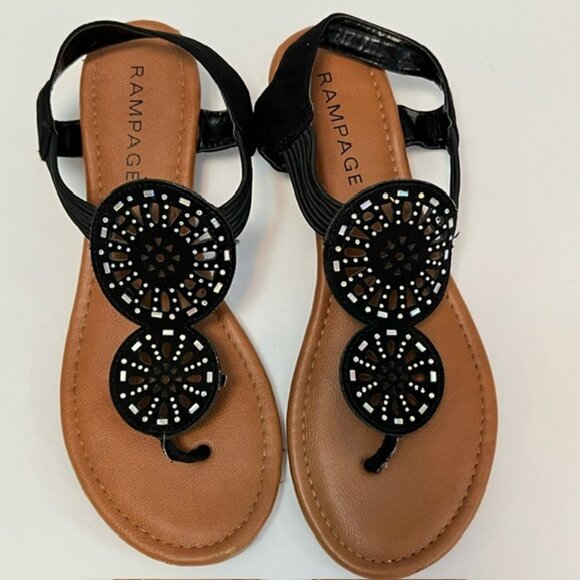 Rampage | Shoes | Rampage Candia Womens Flat Thong Sandal Black ...